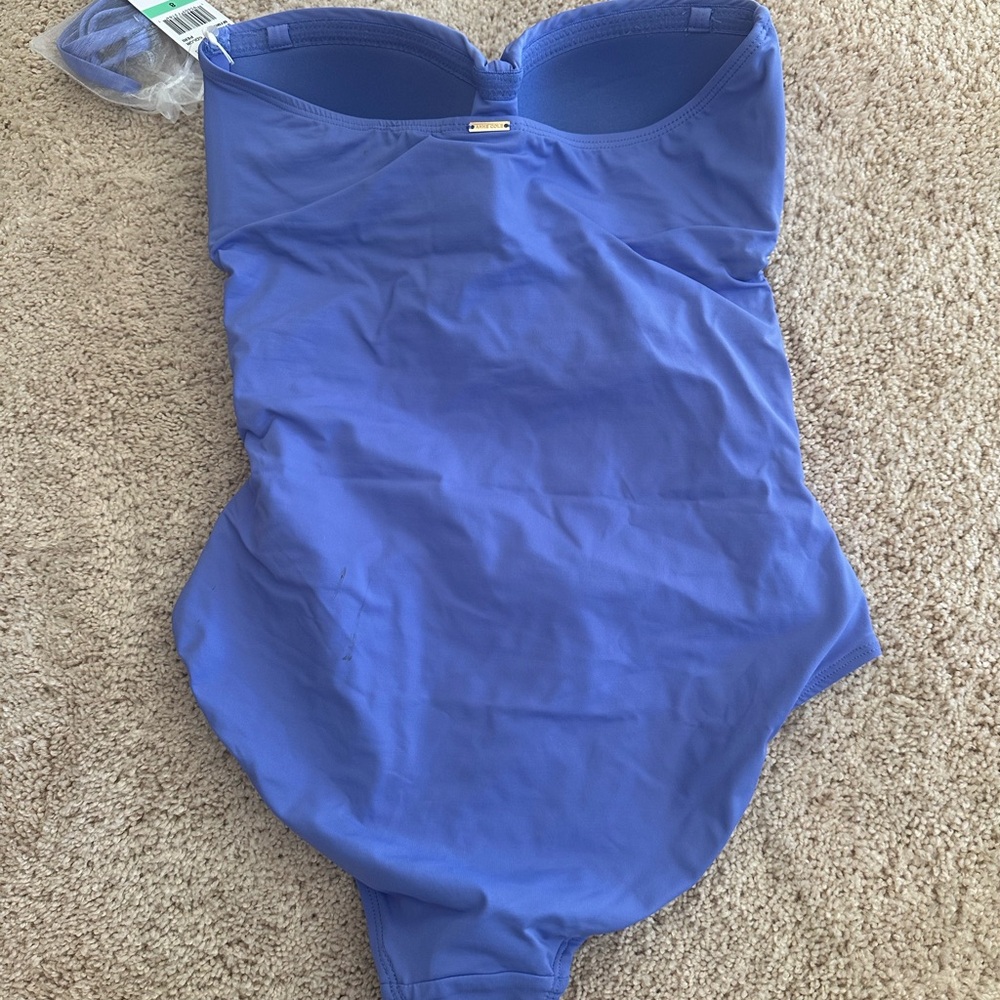 Anne Cole Women's Live In Periwinkle Color Twist Front Shorred One Piece - Picture 7 of 8